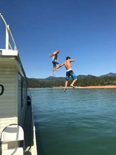 House boat jumping